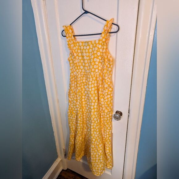 Who What Wear Yellow Polka Dot Maxi Dress Pre-owned - Picture 3 of 10
